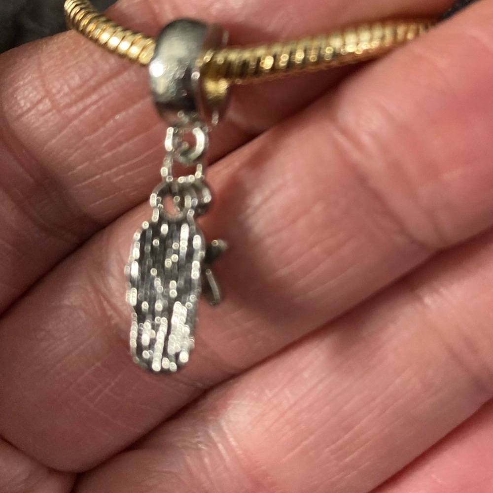 Charm-Bracelet or Necklace Charm/ Pendent Aqua Sandal Starfish in rhinestones - Picture 3 of 9